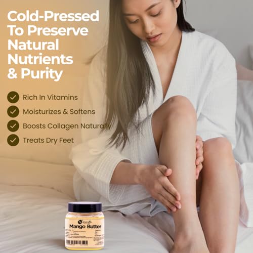 Image of Naturalis Mango Butter | 200gm | Raw, Unprocessed & Unrefined Body Butter | Ingredient for Lip Balm & Lip Cream | Moisturization of Body | Smooth Texture in Skincare Blends