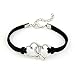 Produktbild DAY.LIN Armband Damen Armbänder Frau Liebes-Herz Handgemachte Legierung Seil Charme Schmuck Webart Armband Geschenk (G)