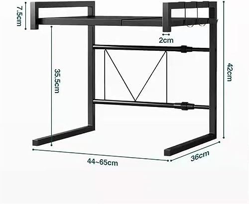 Support extensible pour micro-ondes avec étagère métallique réglable en largeur