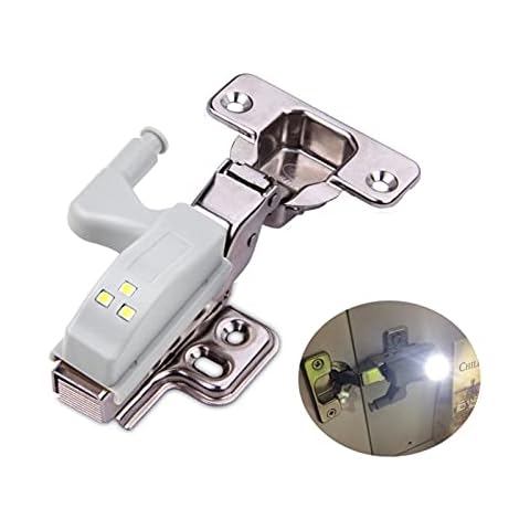 YYJYSM Hinge LED Sensor Light Universal Inner Hinge LED Sensor Lamp 0.3W Cabinet Wardrobe Cupboard Door 3 LEDs Night Light Auto Switch ON/OFF Bulb for Living Room/Bedroom/Wardrobe/Kitchen Cupboard Cover