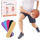IEADEN Kinesiology Tape 30 Count Precut Strips, Beige, Waterproof & Breathable Athletic Tape | Muscle Pain Relief, Joint Support & Recovery - Hypoallergenic Latex-Free Elastic Cotton Tape
