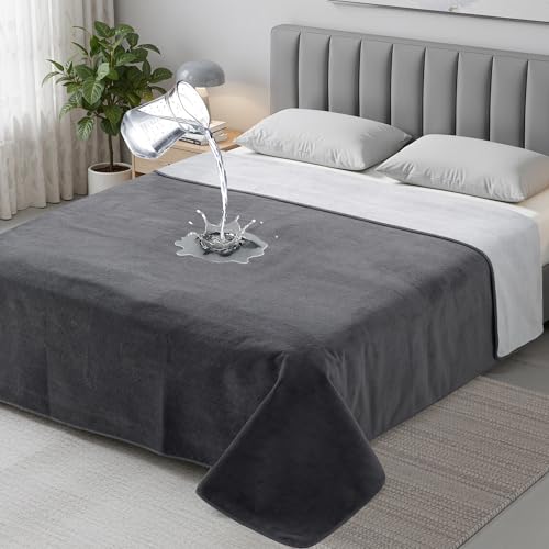 Autsel Manta Impermeable 203x229cm - Manta Doble Reversible para Pareja, para Sofá y Cama con Triple Capa Antihumedad, Protege contra Humedad y Manchas, para Parejas y Mascotas