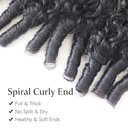Burmese Curly Bundles Human Hair 18 20 22 Inches 100% Unprocessed Quick Weave 3c4a Water Wave with Spiral Curly End Real Human Hair Extensions Natural Black - Image 6