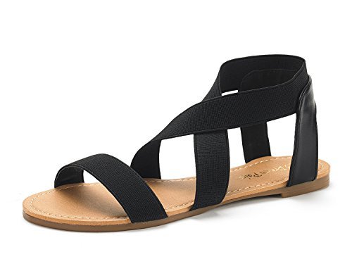 Dream Pairs Women's Comfortable Elastic Ankle Strap Sandals for All-Day Wear
