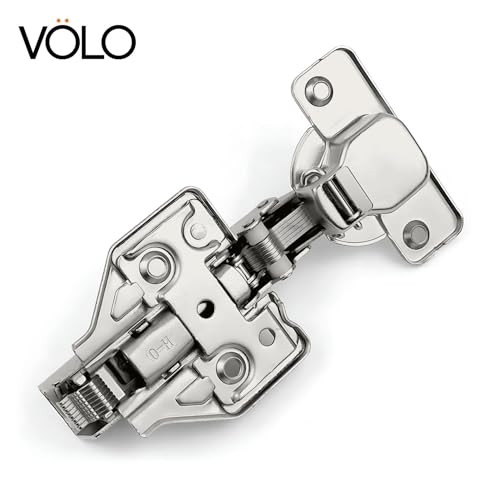 Image of VOLO Cabinet Hinges, Set of 1 (2 Pieces) for Furniture, Wardrobes, Doors, and Storage Units | (3D Soft Close (Mild Steel), 15 Crank | Inset)