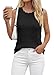 BTFBM Crochet Tops for Women Sleeveless Knit Sweater Vest Tank Top Summer Spring 2026 Cover Ups Beach Vacation Clothes(Black, Medium)