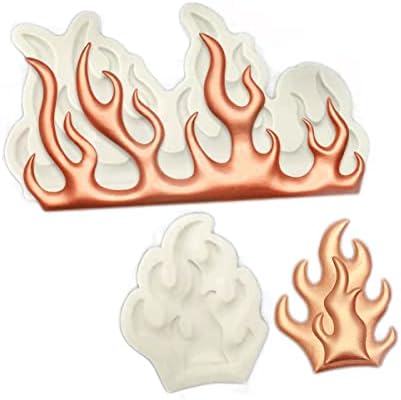 Xidmold 2 Pcs Coral Seaweed Silicone Mold, Fire Flame Cake Border Decorating Mold Fondant Chocolate Candy Molds DIY Baking Tools Sea Creatures Mold for Resin, Polymer Clay, Craft, Jewelry