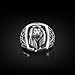 TheRollerStone - Handmade Arabic Keffiyeh Lion Sterling Silver Men Ring, 925 Silver Signet Rings, Lion King Square Jewelry, Arabic Lion Silver Birthday Gift