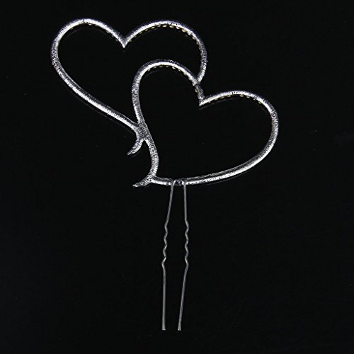 SODIAL(R)Doppio-Cuore torta Topper decorazione per...