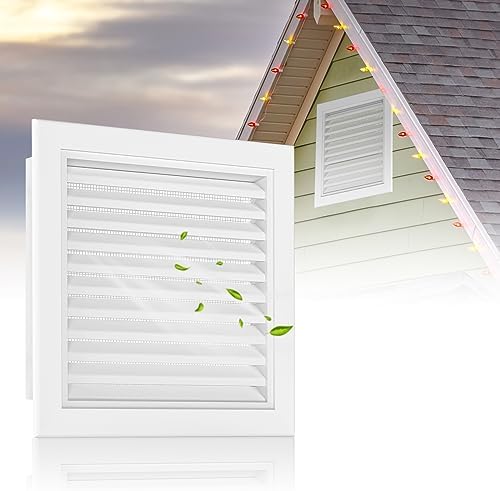 Zepoty 12" X 12" Gable Vent - Premium Aluminum, White and Black ...