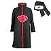 Produktbild Akatsuki Kostüm Akatsuki Cape Jacke Cosplay Kostüm Mantel Itachi Uchiha Kleid Akatsuki  Konoha Stirnband Anime Cosplay Kopfband Gr. M, Schwarz