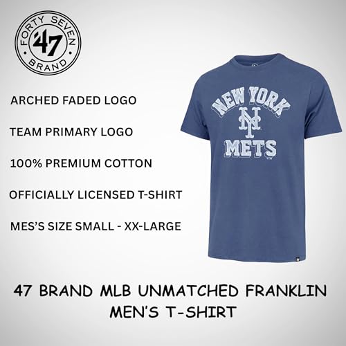 Image of 47 Men's MLB Unmatched Franklin Team Color Arched Wordmark Primary Logo Short Sleeve Baseball T-Shirt