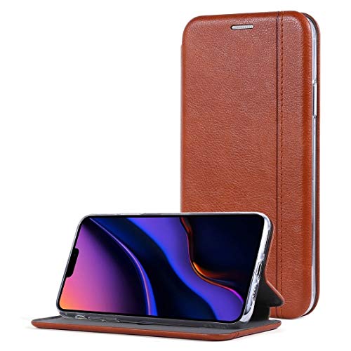 Étui à rabat horizontal iPhone 11 marron clair pour simplifier vos déplacements urbains