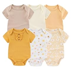 Baby Bodysuit 6-piece Solid/Yellow/Flower