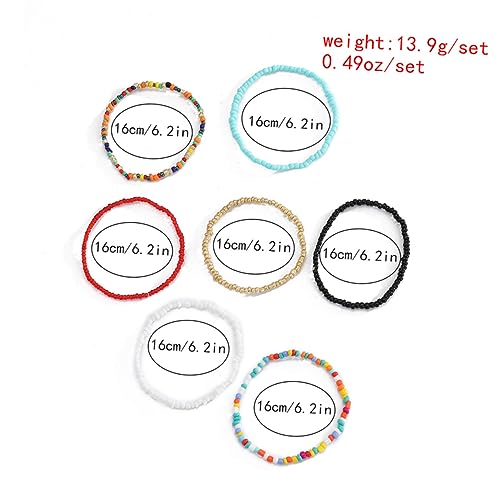Bracelet à chaîne de Perles tissées YSJNGF stretchable contrasté - 4