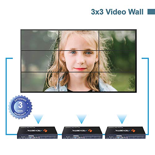 J-Tech Digital Video Wall Controller 3X3 2X2 1X4 3X1. Multi-Channel inputs HDMI VGA AV USB for LCD LED Video Wall Display with Cascading Function Control4 Driver Avaliable[JTECH-VW02]