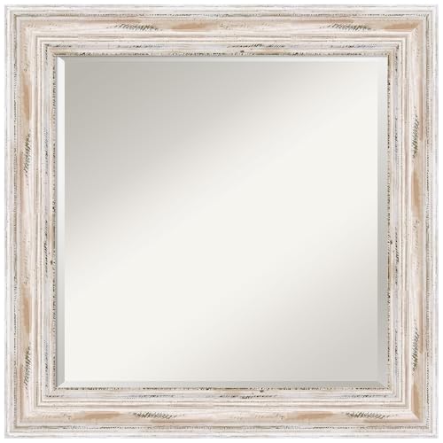 Amanti Art White Bathroom Mirror for Over Sink, 25x25 Vanity Wall Mirror