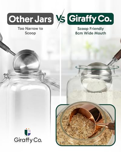 GIRAFFYCO Bocaux de Rangement en Verre Borosilicate, Lot de 2 2000 ml – vue 4