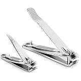 Nail Clippers, Toenail Clippers, Fingernail Clipper Cutters, Stainless Steel Toe Nail Clippers with