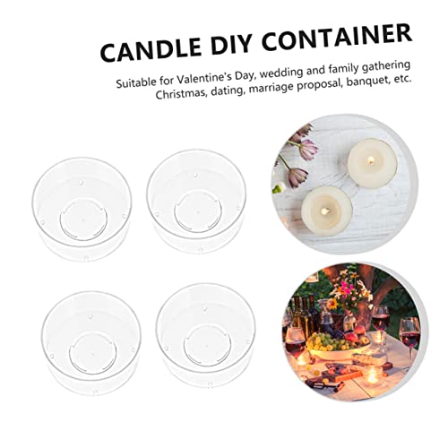 Set de porta velas redondo plástico resistente al calor miniatura 2