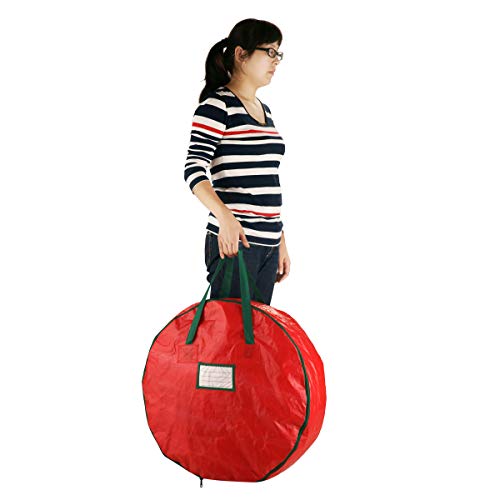 Elf Stor Red Holiday Christmas Wreath Storage Bag For 24-Inch Wreaths #TOP1