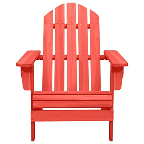 Vidaxl Solid Fir Wood Patio Adirondack Chair Outdoor Garden Terrace Yard Wooden Weather Resistant Armchair Seating Seat Sitting Chair Furniture Pink #TOP4