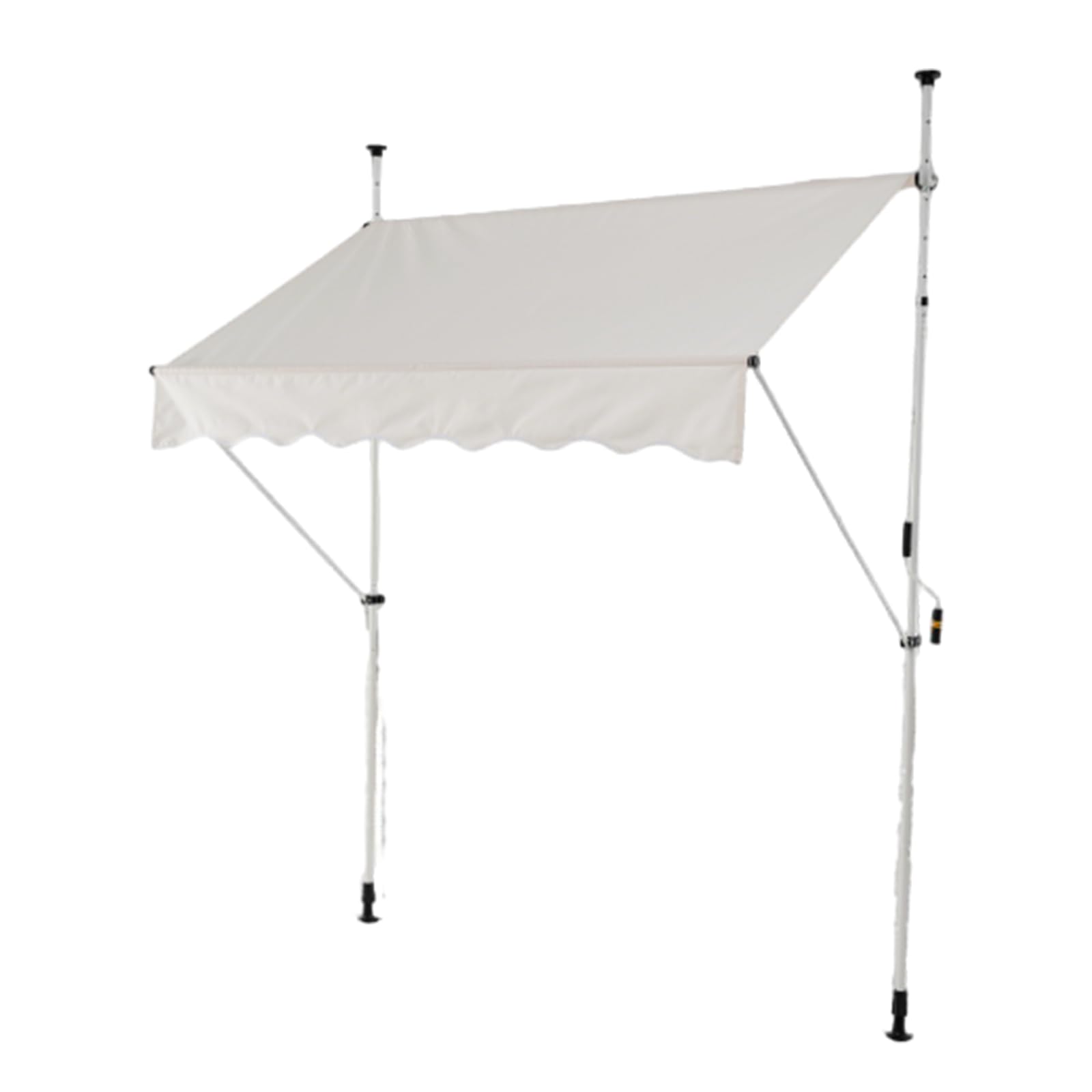 GOPLUS Toldo Retráctil Manual, Toldo Enrollable con Ajustable en Altura, Protección Solar, Toldos Exterior Terraza sin Perforar, para Balcón Jardín Patio (2x1,8M,Blanco)