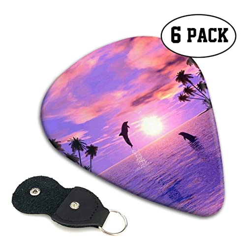 Sunset Dolphins Lot de 6 médiators pour guitare acoustique, guitare électrique, basse, ukulélé – fins, moyens et épais - Les Beatles, Paul McCartney, John Lennon, RIngo Starr, George Harrison Sunset Dolphins Lot de 6 médiators pour guitare acoustique, guitare électrique, basse, ukulélé - fins, moyens et épais – Image 3