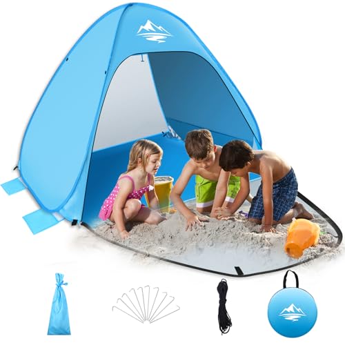 Mimajor Strandmuschel Pop Up Strandzelt, Automatisches Tragbarer Wurfzelt Sonnenschutz Zelt f&uuml;r 2-3...