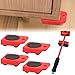 5pcs/Set Furniture Lift Mover Tool Set, Furniture Movers with Wheels, Furniture Dolly 4 Wheels,330Lbs Capacity, 360° Rotation Furniture Mover Dolly with Lifter