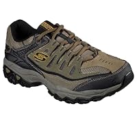 Skechers Men's Afterburn M. Fit Fashion Sneakers – Leather Upper, Memory Foam Insole, Rubber Outsole, Pebble/Black, 9.5 — image 6
