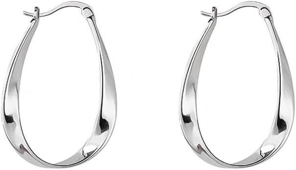 Hoop Earrings, Oval Hoop Earrings for Women, Small Hoop Earrings Silver Hypoallergenic Earrings, Small Huggie Hoops Earrings for Women Jewelry