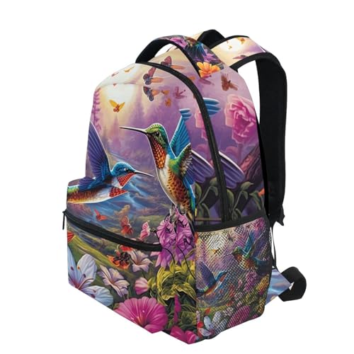 Hummingbird Bird Spring Flower Backpack for Boys Girls Elementary School Bookbag Back Pack 202b14133