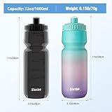 SLUXKE Squeeze Water Bottle 24oz, 2Pack Bike Water Bottle Leak Proof, BPA Free Cycling Water Bottle for All Fitness and Cycling Fast Flow Valve - Image 5