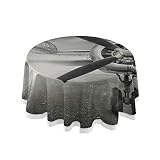 NA Table Ronde Pad Couverture Gros Plan Historique Vintage Avion Voyage Une Nappe 60 Pouce Dentelle Couture Macramé Polyester Décoration