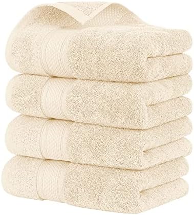 NAUSHA HOME - Premium Large Hand Towels Bale Set - Pack of 4 & 6 Pieces - 100% Soft Cotton Towels, Highly Absorbent Extra Large Gym Towels (50 x 80 cm), Hotel & Spa Quality Thick Towels (Chocolate, 4)