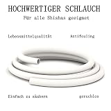 RMAN® Wąż do sziszy do Hookah ze szklaną końcówką i wężem silikonowym shisha 150 cm, adapterem ustnika, sprężyną zapobiegającą skręcaniu, nadaje się do wszystkich fajek wodnych