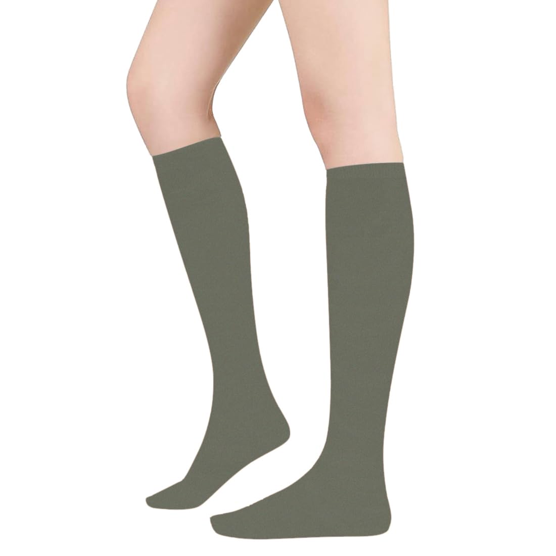 MUKHAKSH (Pack of 2 Pairs = 4 Socks Women Cotton Green Knee Length Knee High Socks - Image 5 thumbnail