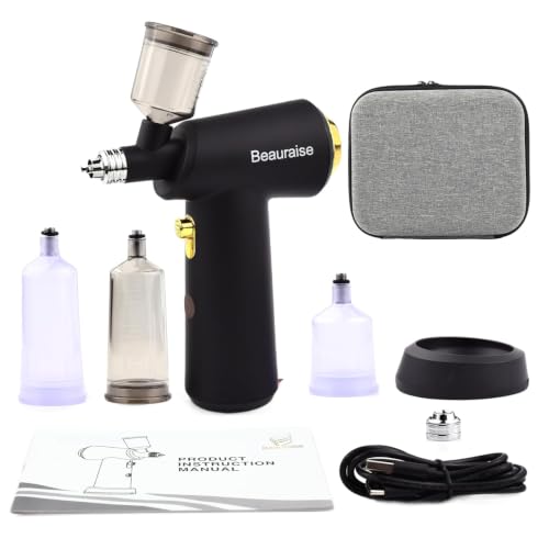 Image of Portable Cordless At Home Spray Tan Gun with Wireless /USB Charging | Ultra-fine Mist, 2 Shape Nozzle, 3-Level Spray Mode, Spray Tan Machine for Home, Beach, Travel, Salon and Spa (Black)