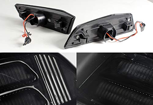 EPARTS Smoke Lens White LED Front Bumper Side Marker Parking Lights Pair Compatible with 2003-2007 Infiniti G35 2 Door