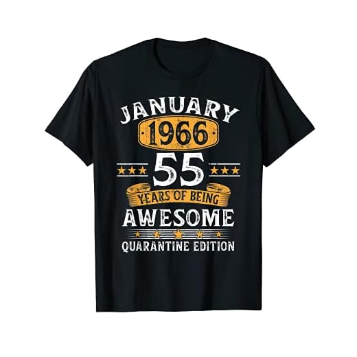 55 años de edad regalo enero 1966 55 cumpleaños Cuarentena regalo Camiseta