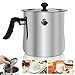 1.5L Milchtopf mit Deckel, Simmertopf mit Pfeife, Doppelwandig Milchtopf mit Bakelitgriff, Edelstahl Puddingtopf Wasserbad Schmelztopf, Wasserbad Topf mit Pfeiffunktion und Bakelitgriff