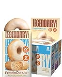 Legendary Foods Protein Donuts - 22g Protein, Glazed Vanilla, Zero Sugar Snack, Gluten Conscious, Low Carb, Keto Suitable, Diabetic and GLP-1 Diets - 8 Pack with Two Donuts per pack