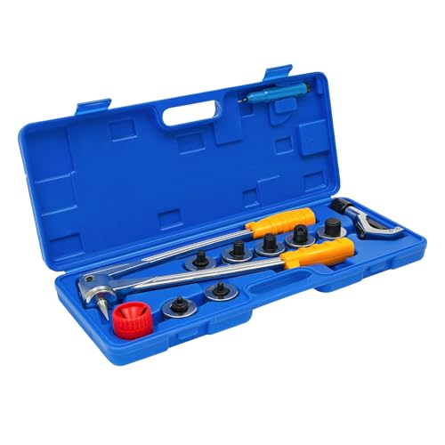Coupe-tuyau, écarteur manuel de tuyau, 10 mm à 28 mm, outil d'expansion manuel pour tuyau sanitaire, levier sur plombier, jeu complet, 7 têtes d'expansion,...