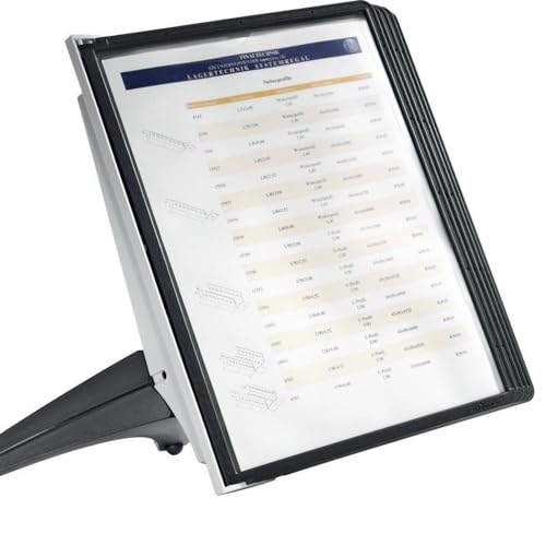 PAUANI Durable Space Saving Reference Stand Desktop - Deskto Flip Display Folder, Reference Organizer,Desktop References System, Catalog Display Rack 5/10/20Display Pockets(5 boards)