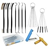 Lovarisse Carburetor Cleaner Kit Torch Tip Cleaner Set with Cleaning Hooks and Brushs, Density Nylon for Motorcycle Jet Lawnmower Small Engine Welding Stove Airbrush Spray-Gun