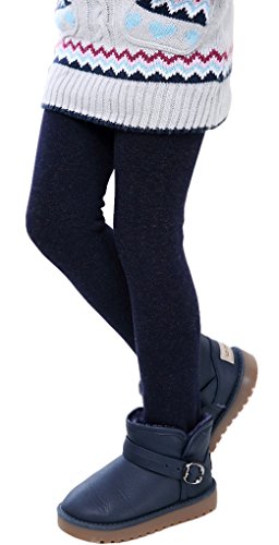 Kids Girls Cotton Colorful Fleece Lined Legging Pants