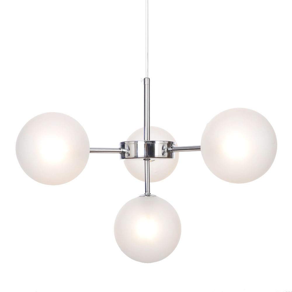 Plafonnier lustre Spoutnik chromé à 4 lumières LED G4 pour îlot de cuisine moderne