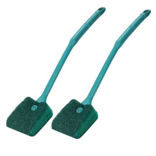Image of AQUANEAT 2pcs Fish Tank Cleaning Tools, Aquarium Double Sided Sponge Brush, Algae Scraper Cleaner with Long Handle