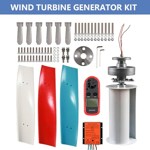 forplubossmmp Gerador de turbina eólica vertical de 300 W para casa de trailer, gerador de turbina e